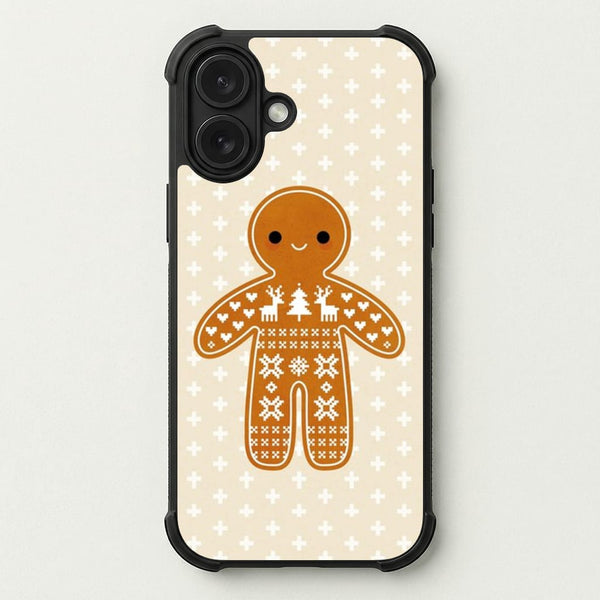Christmas Jumper Pattern Gingerbread Man Phone Case — Bumper case