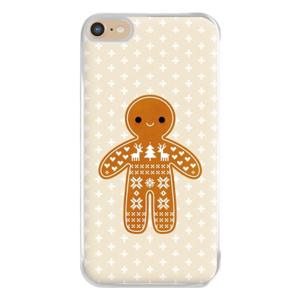 Christmas Jumper Pattern Gingerbread Man Phone Case for iPhone 6 Plus / 7 Plus / 8 Plus