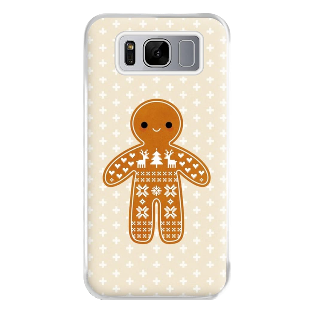 Christmas Jumper Pattern Gingerbread Man Phone Case for Galaxy S8 Plus