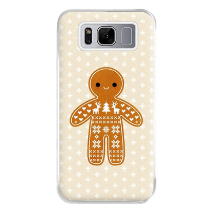 Christmas Jumper Pattern Gingerbread Man Phone Case for Galaxy S8 Plus