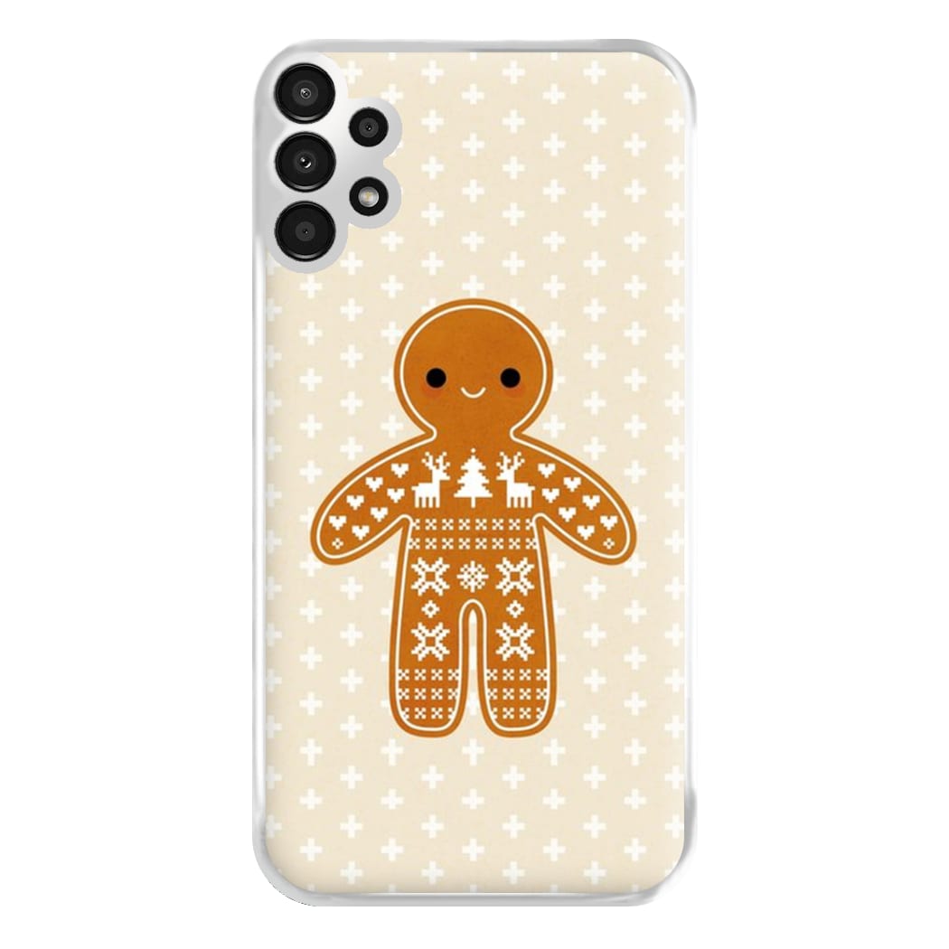 Christmas Jumper Pattern Gingerbread Man Phone Case for Galaxy A13