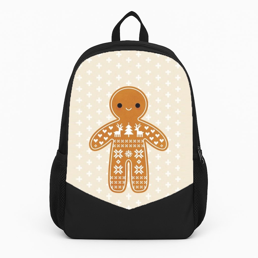 Christmas Jumper Pattern Gingerbread Man Backpack