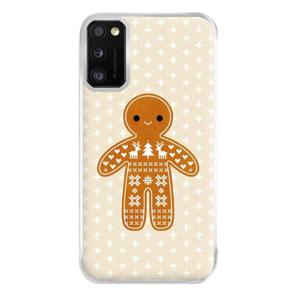 Christmas Jumper Pattern Gingerbread Man Phone Case for Galaxy A41