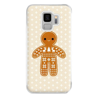 Christmas Jumper Pattern Gingerbread Man Phone Case for Galaxy S9 Plus