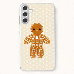 Christmas Jumper Pattern Gingerbread Man Phone Case for Galaxy A57