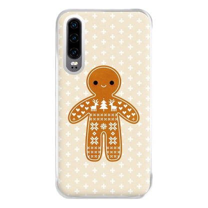 Christmas Jumper Pattern Gingerbread Man Phone Case for Huawei P30