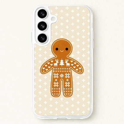 Christmas Jumper Pattern Gingerbread Man Phone Case for Galaxy S26 Plus