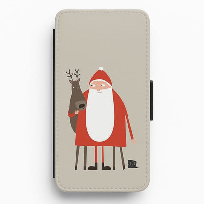 Santa and Rudolph Flip / Wallet Phone Case