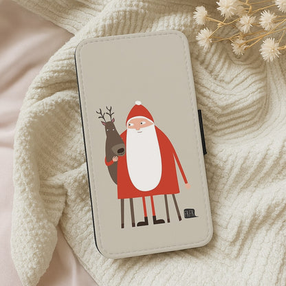 Santa and Rudolph Wallet Phone Case