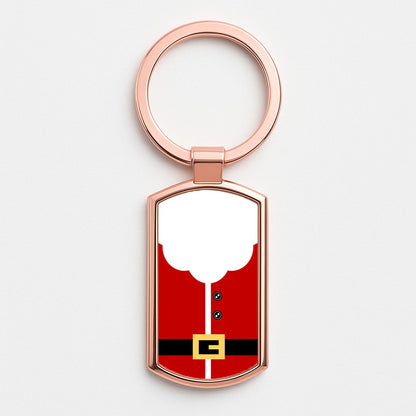 Santa Clause Outfit Rose Gold Keyring