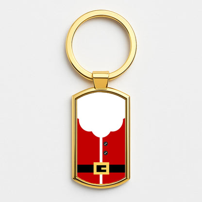 Santa Clause Outfit Gold Keyring