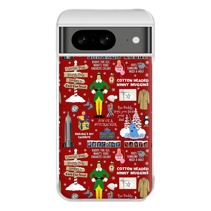 Red Elf Pattern Phone Case for Google Pixel 8