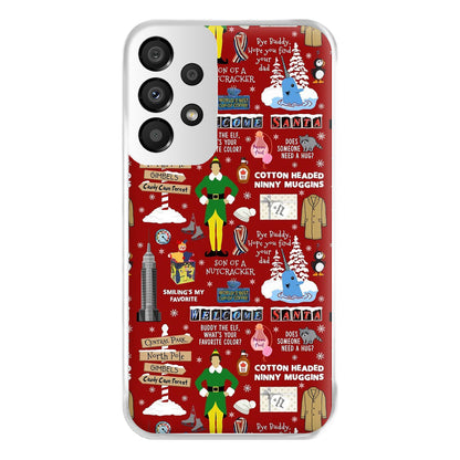 Red Elf Pattern Phone Case for Galaxy A33