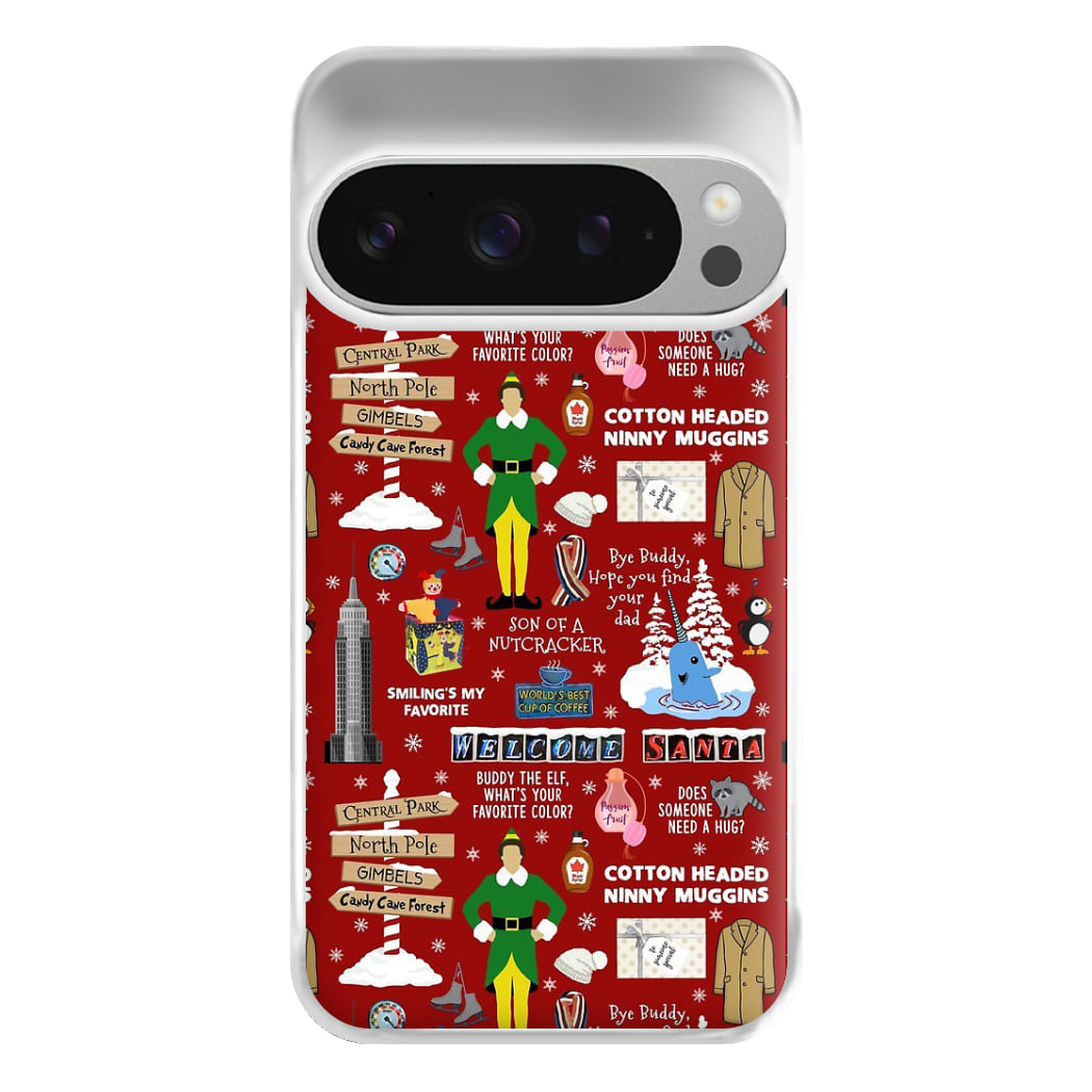 Red Elf Pattern Phone Case for Google Pixel 9 Pro XL