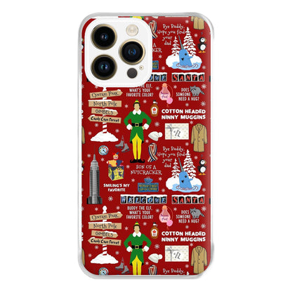 Red Elf Pattern Phone Case for iPhone 14 Pro Max