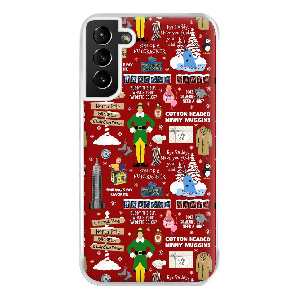 Red Elf Pattern Phone Case for Galaxy S21 Plus