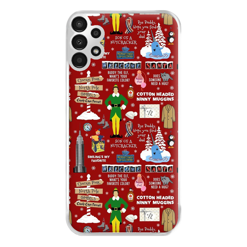 Red Elf Pattern Phone Case for Galaxy A13