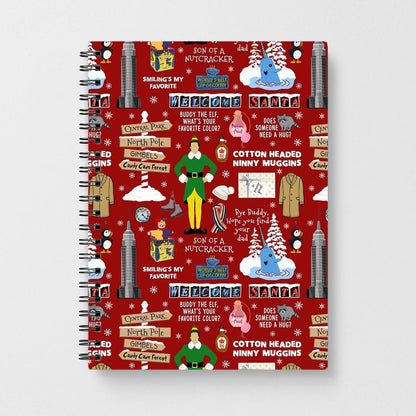 Red Buddy The Elf Pattern Notebook