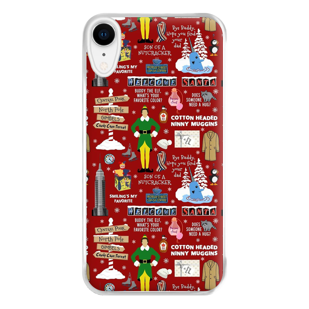 Red Elf Pattern Phone Case for iPhone XR