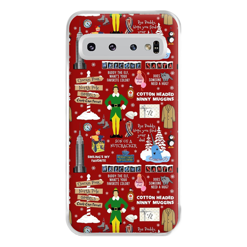 Red Elf Pattern Phone Case for Galaxy S10 Plus