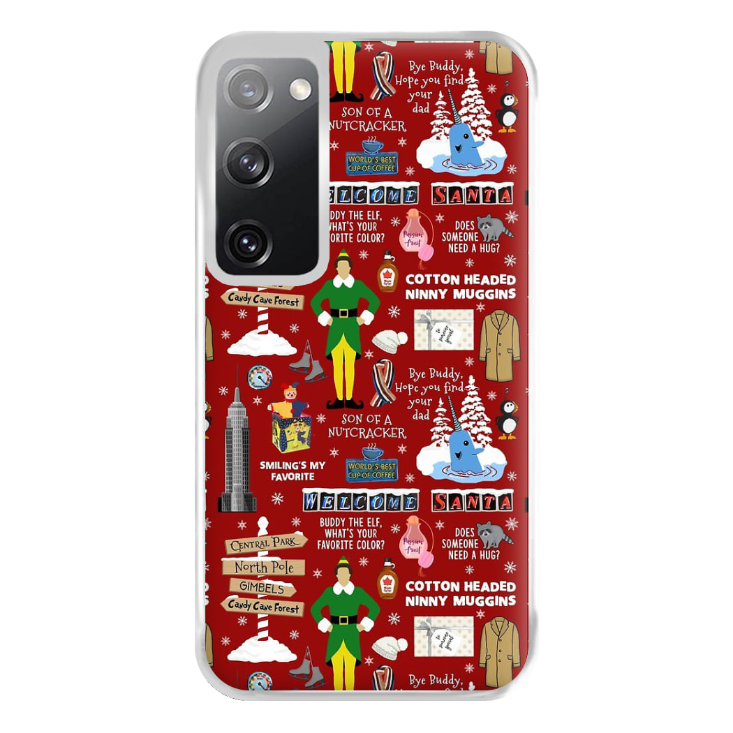 Red Elf Pattern Phone Case for Galaxy S20