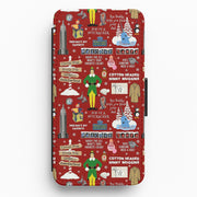 Red Elf Pattern Flip Wallet Phone Case 1