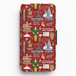 Red Elf Pattern Flip Wallet Phone Case
