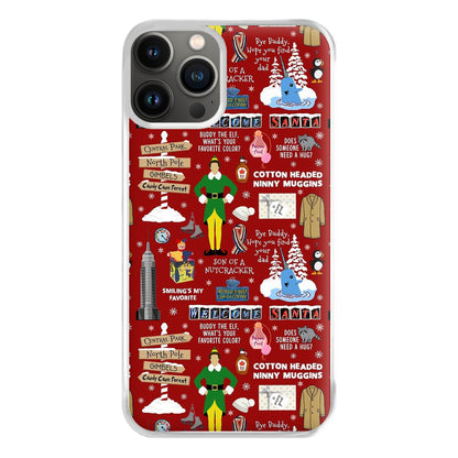 Red Elf Pattern Phone Case for iPhone 13 Pro Max