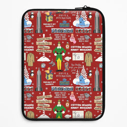 Red Elf Pattern Universal Laptop Sleeve