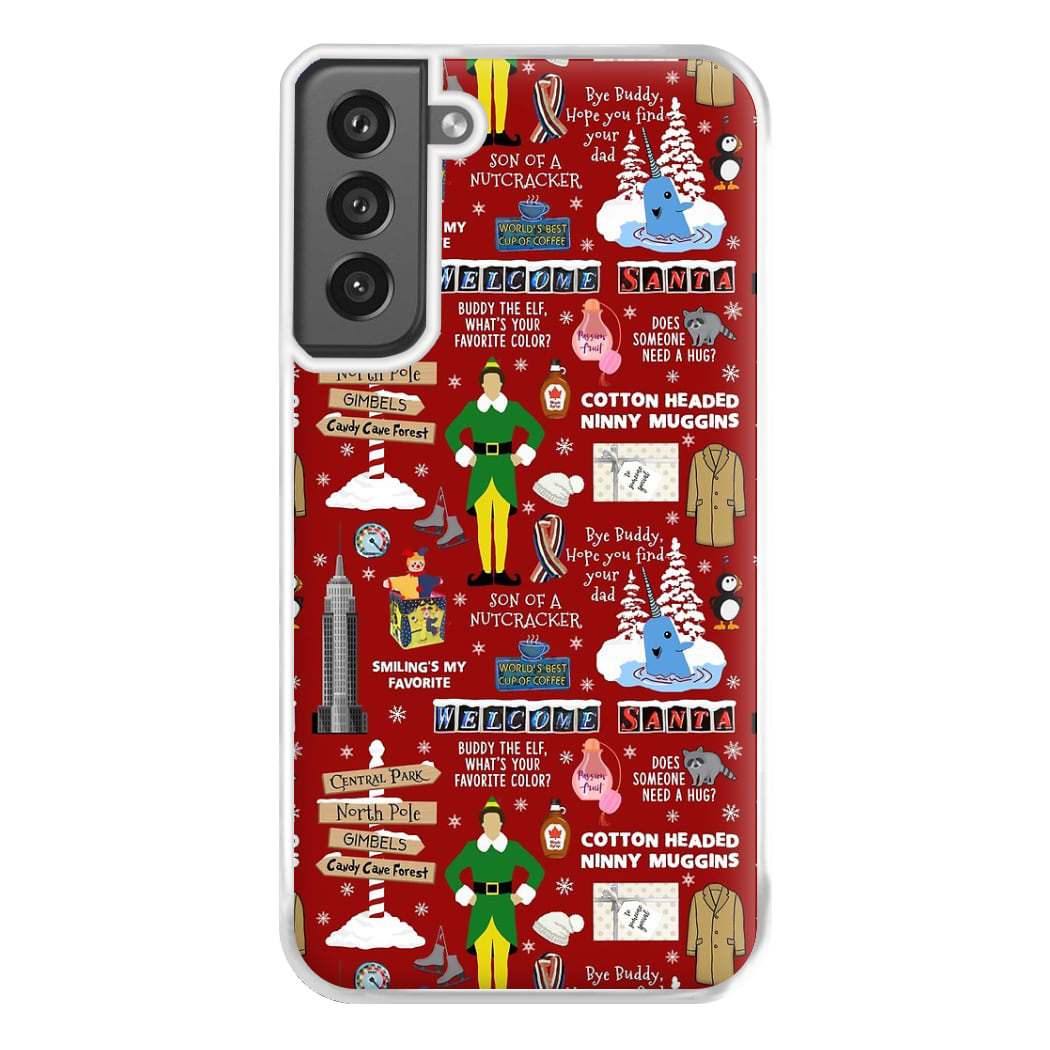 Red Elf Pattern Phone Case for Galaxy S21FE