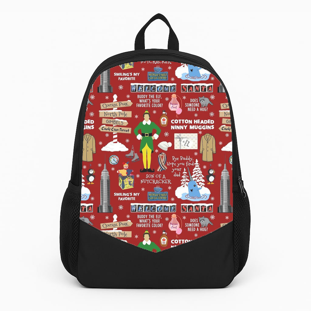Red Elf Pattern Backpack