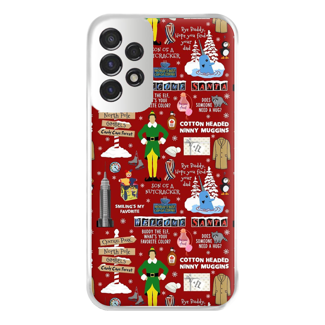 Red Elf Pattern Phone Case for Galaxy A53