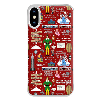 Red Elf Pattern Phone Case for iPhone XS Max