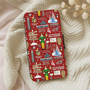 Red Elf Pattern Flip Wallet Phone Case 5