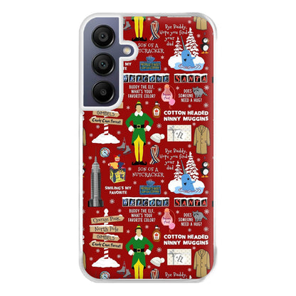 Red Elf Pattern Phone Case for Galaxy A16