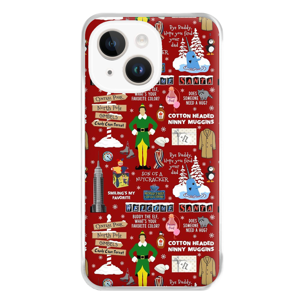 Red Elf Pattern Phone Case for iPhone 14 Plus