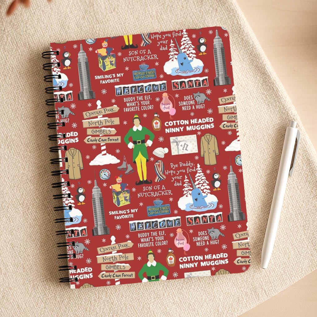 Red Elf Pattern Notepad