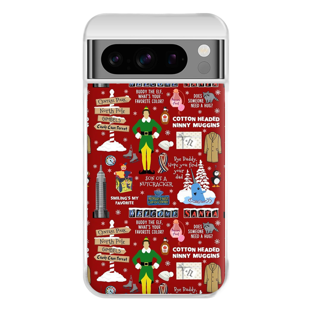 Red Elf Pattern Phone Case for Google Pixel 8 Pro