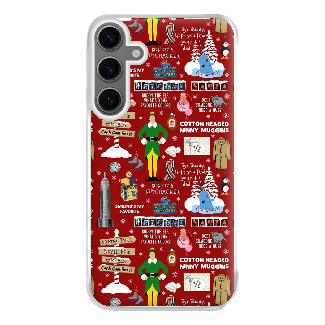 Red Elf Pattern Phone Case for Galaxy S24FE