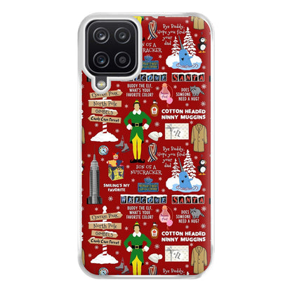 Red Elf Pattern Phone Case for Galaxy A12