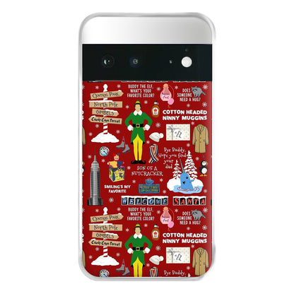 Red Elf Pattern Phone Case for Google Pixel 6a