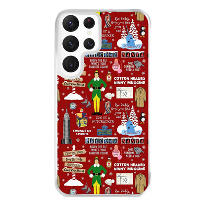 Red Elf Pattern Phone Case for Galaxy S22 Ultra