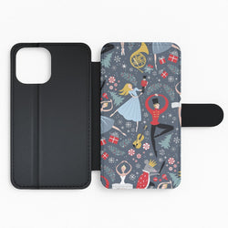 Nutcracker Ballet Pattern - Christmas Flip Wallet Phone Case
