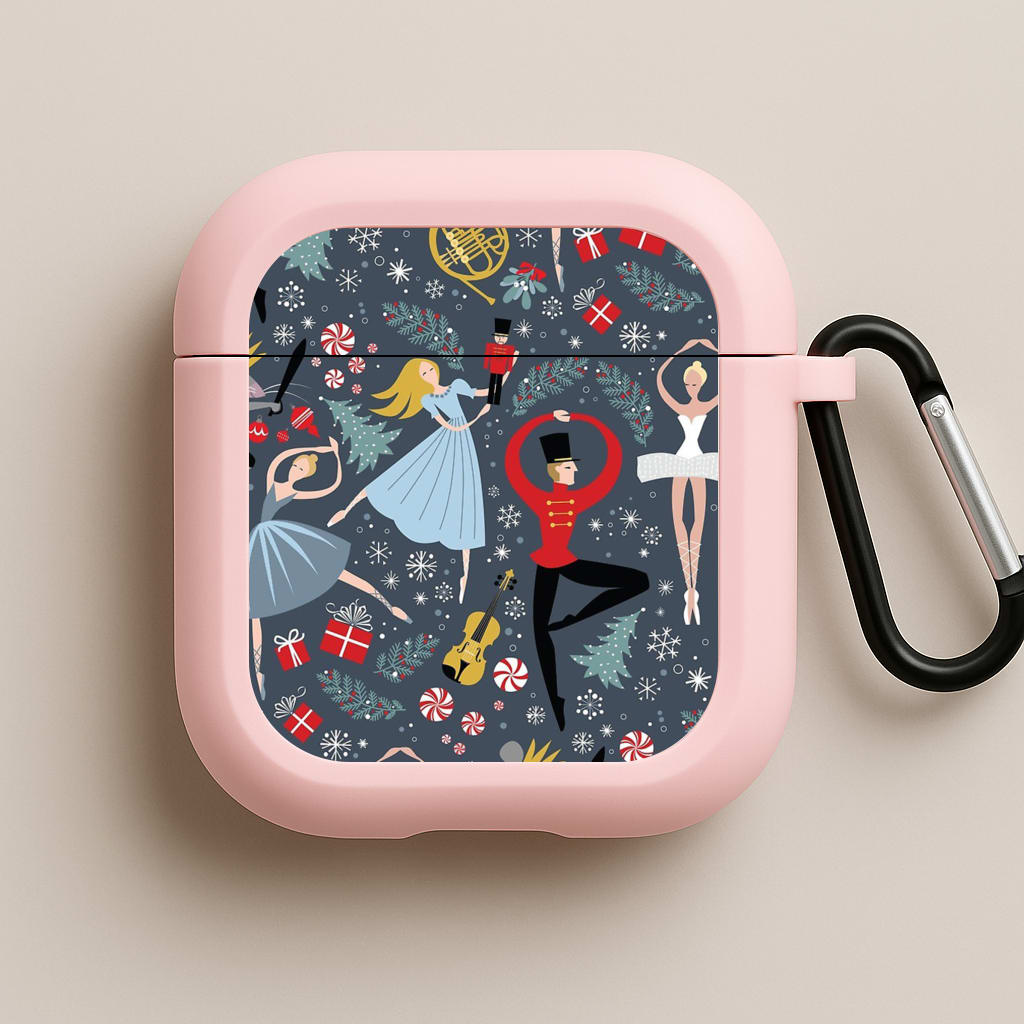 Nutcracker Ballet Pattern - Christmas Pink AirPods Case