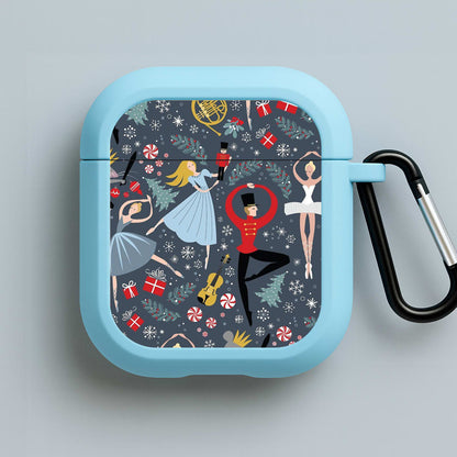 Nutcracker Ballet Pattern - Christmas Blue AirPods Case