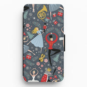 Nutcracker Ballet Pattern - Christmas Flip Wallet Phone Case 1