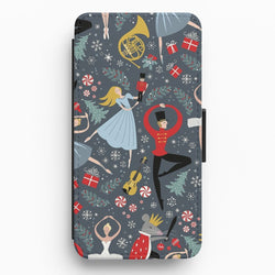 Nutcracker Ballet Pattern - Christmas Flip Wallet Phone Case