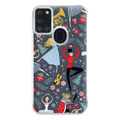 Nutcracker Ballet Pattern - Christmas Phone Case for Galaxy A21s