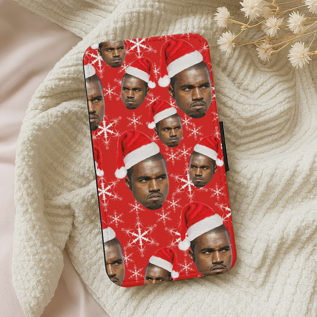 Christmas Kanye Flip Wallet Phone Case
