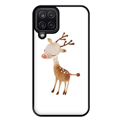 Watercolour Rudolph The Reindeer Phone Case for Galaxy A12